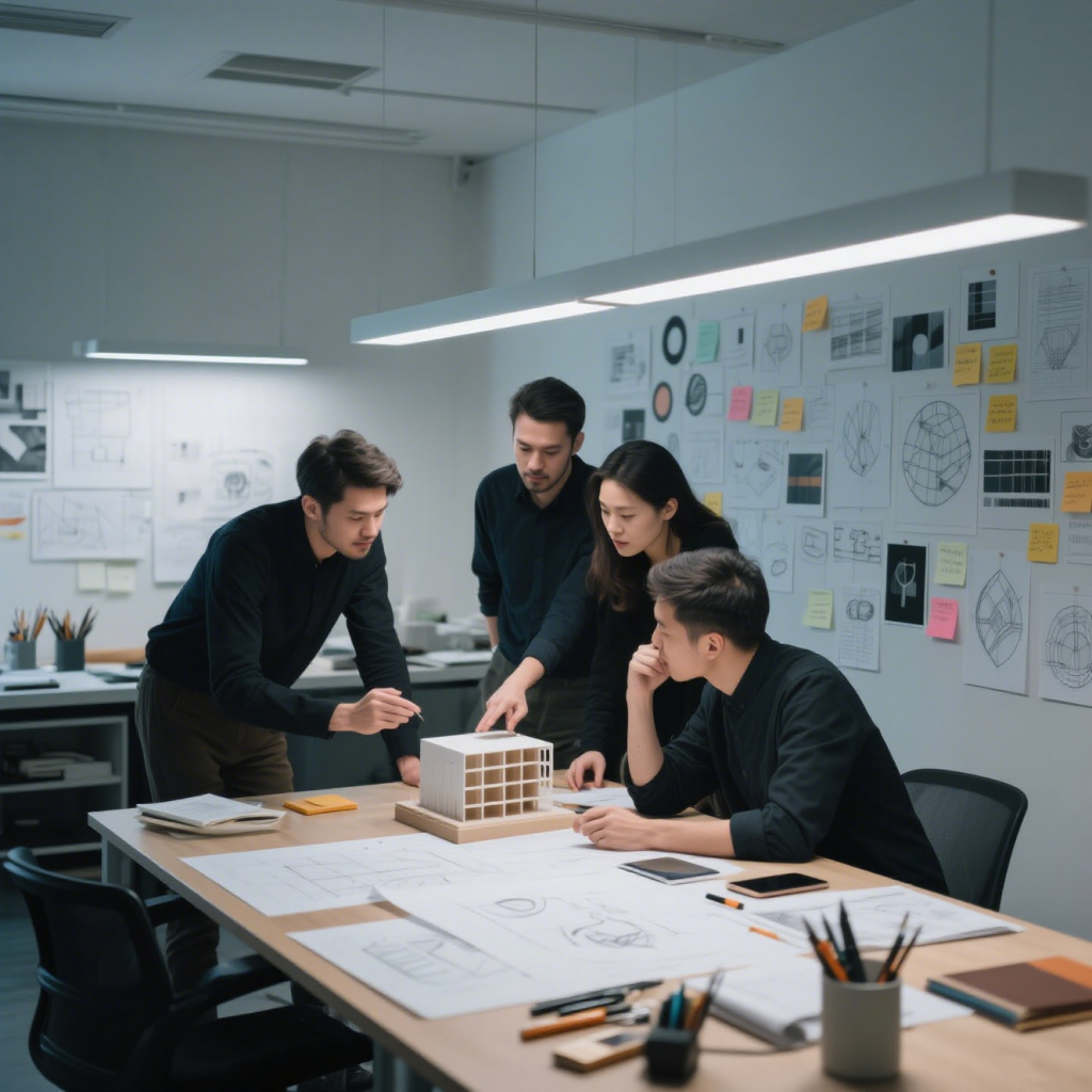 Meeting with global clients at trade show