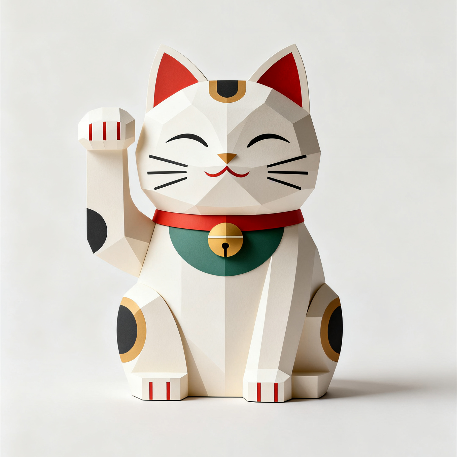 Custom Lucky Fortune Cat with Diamond Surface and Waving Hand