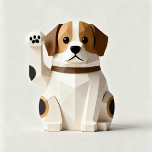 Custom Lucky Fortune Dog with Diamond Surface and Waving Hand