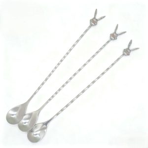 3D Rabbit Head Cocktail Bar Spoon Full View