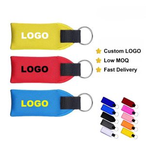 Custom Printed Neoprene Keychain with Logo Options