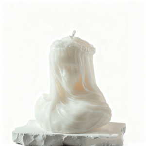 veiled maiden sculpture scented candle custom design